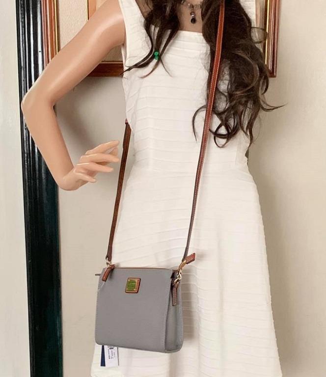 Dooney Bourke Mini Janine Gray Leather Crossbody Bag Women s