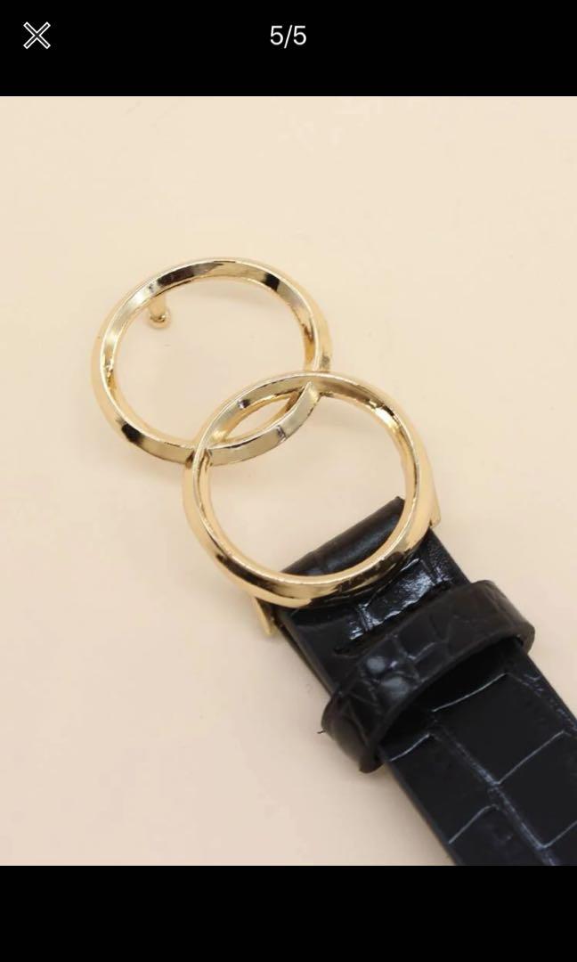 Gold double ring clearance belt