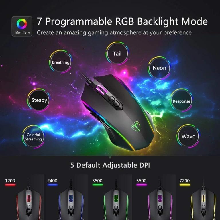 Easterntimes Tech Keyboard Mouse Sets, T16 Wired Gaming Keyboard