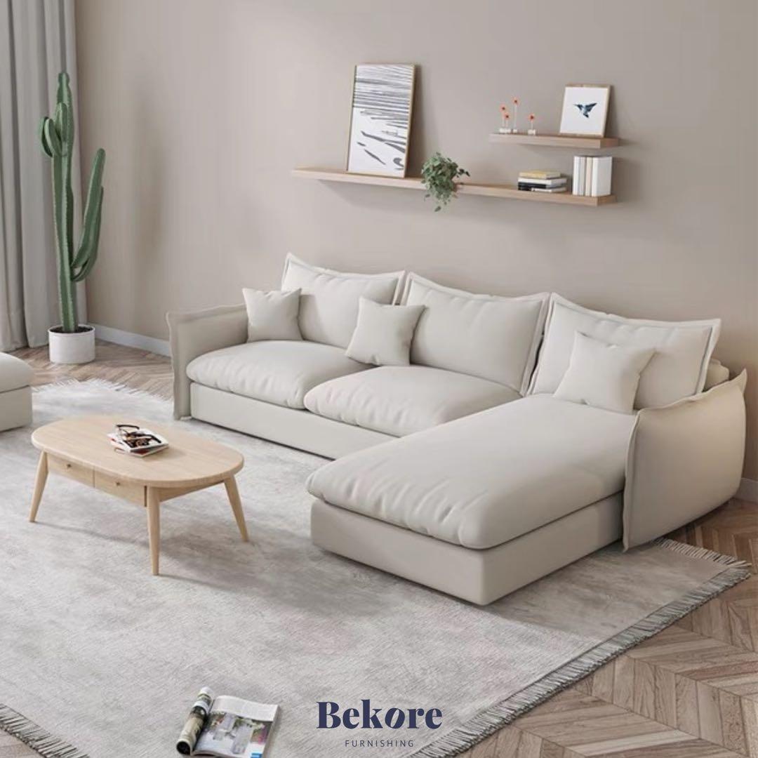 Linen l shaped sofa deals