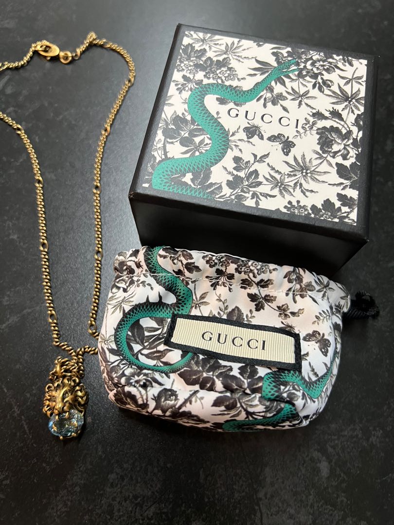 Gucci Lion Head Necklace Luxury Accessories on Carousell