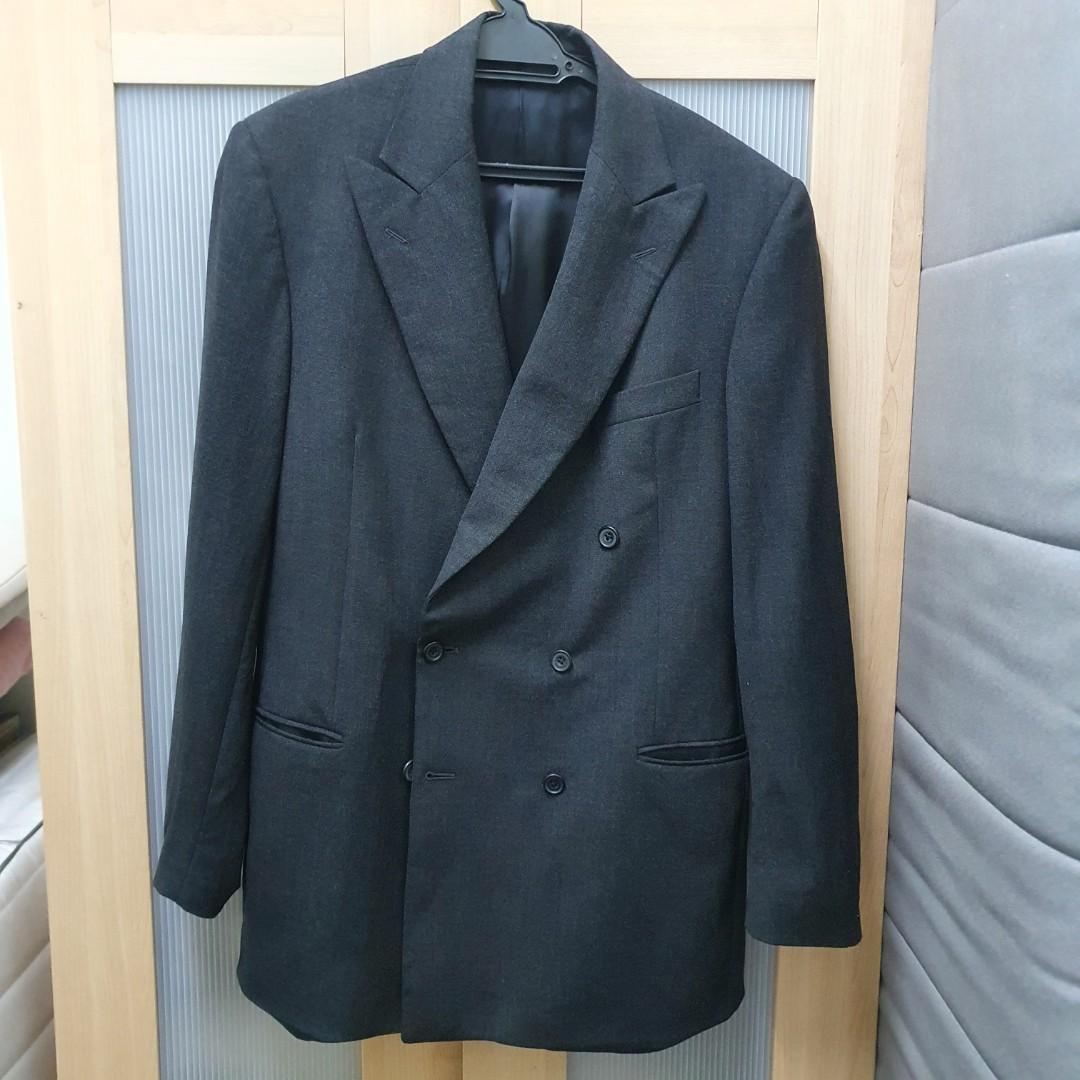 Hackett London Charcoal Double Breasted Blazer Jacket Men s