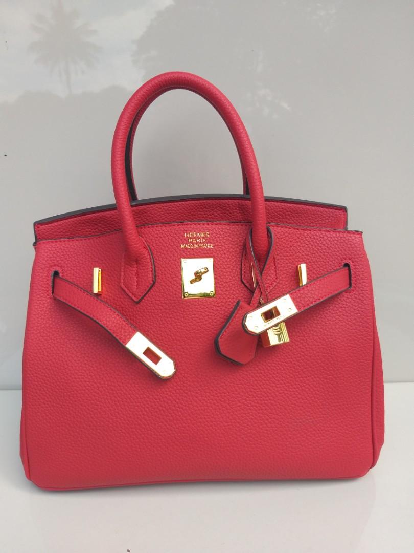 Birkin 30 leather handbag Hermès Red in Leather - 15342066