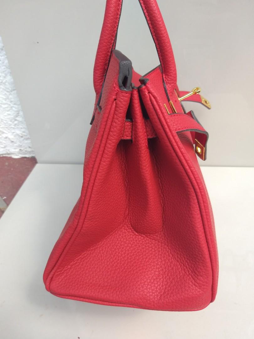 Birkin 30 leather handbag Hermès Red in Leather - 31501235