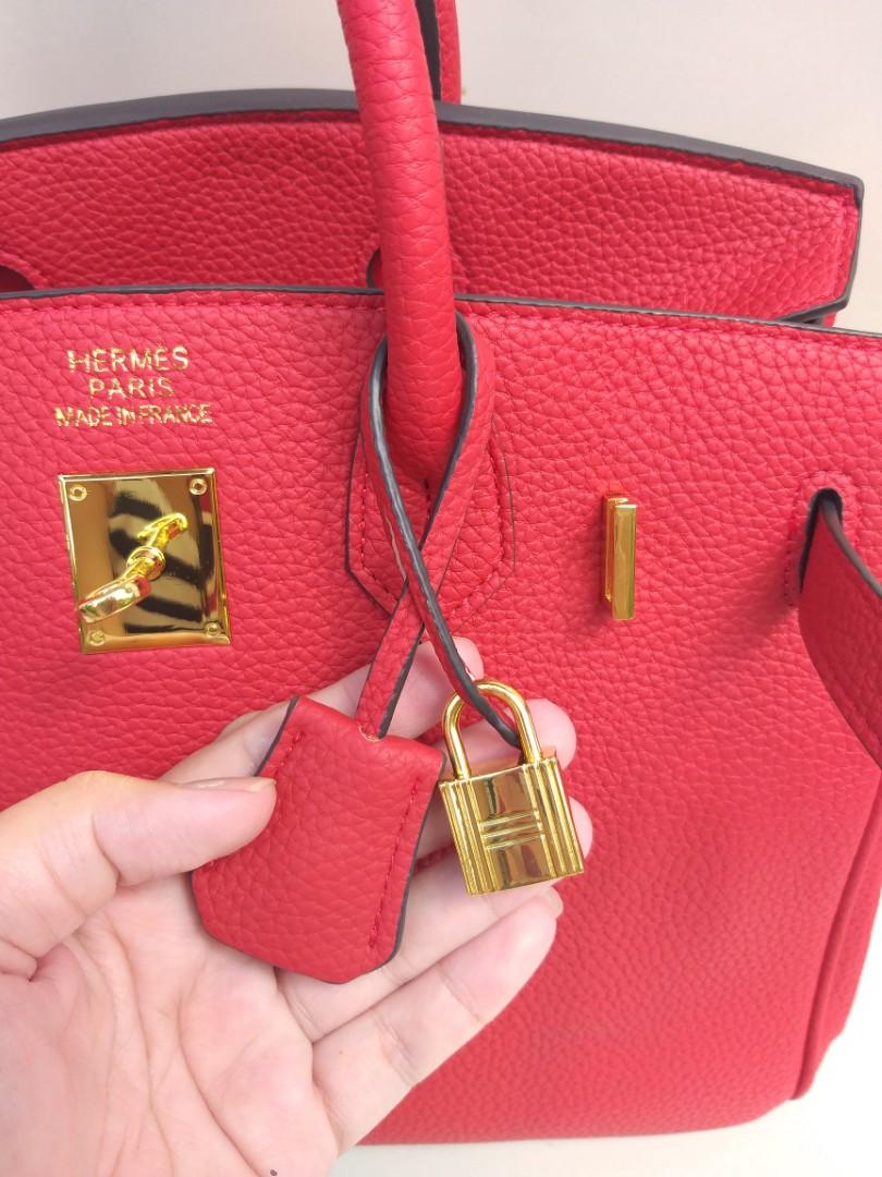 Birkin 30 leather handbag Hermès Red in Leather - 37065382