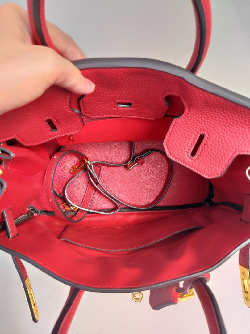 Birkin 30 leather handbag Hermès Red in Leather - 21780632