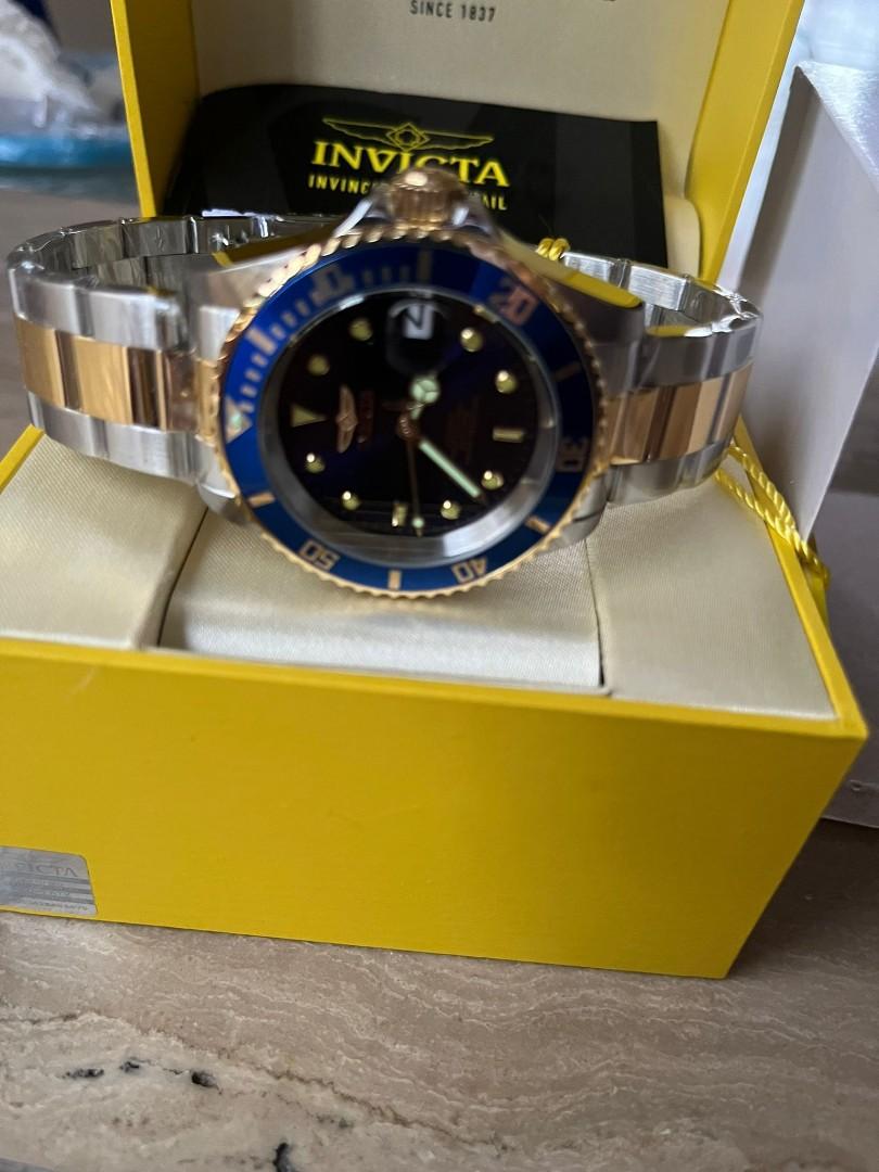 Invicta pro diver 40mm automatic two tone blue, Luxury, Watches on ...