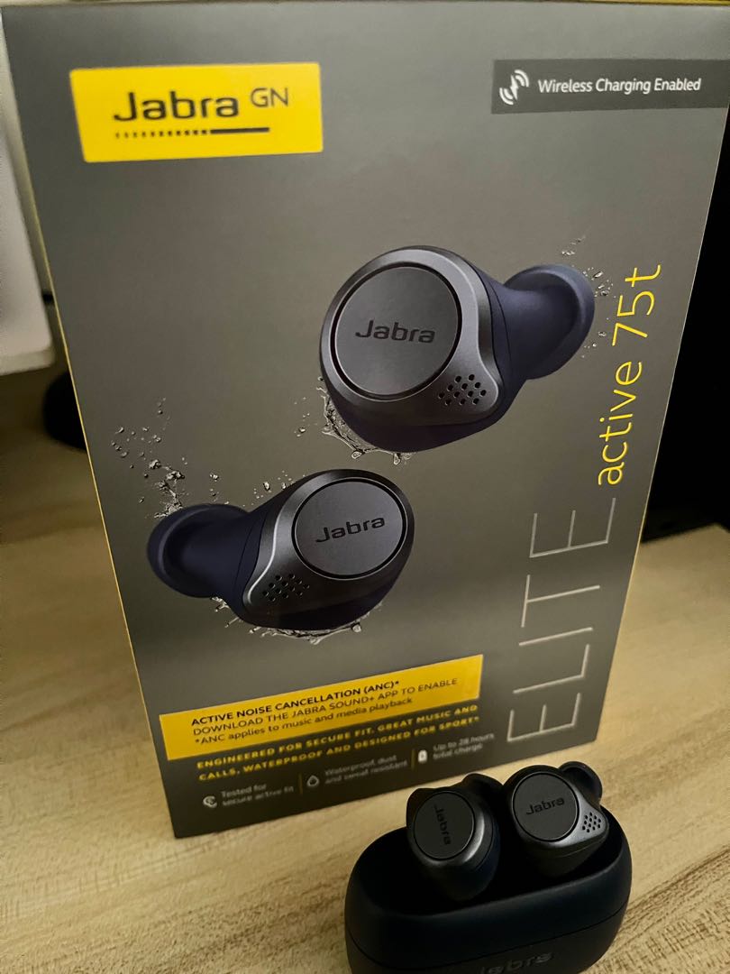 Jabra Elite Active 75t Wireless Charging Jabra Elite Active 75t Wireless charging enabled, Audio, Earphones on
