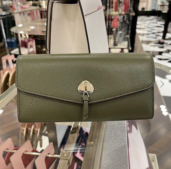 Kate Spade Pebbled Leather Long Wallet Enchanted Green, Women's Fashion,  Bags & Wallets, Purses & Pouches on Carousell