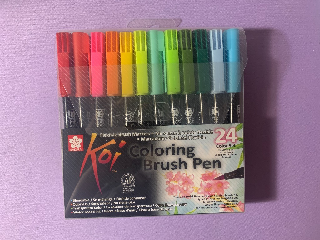 Koi Coloring Brush Pen 24-Color Set