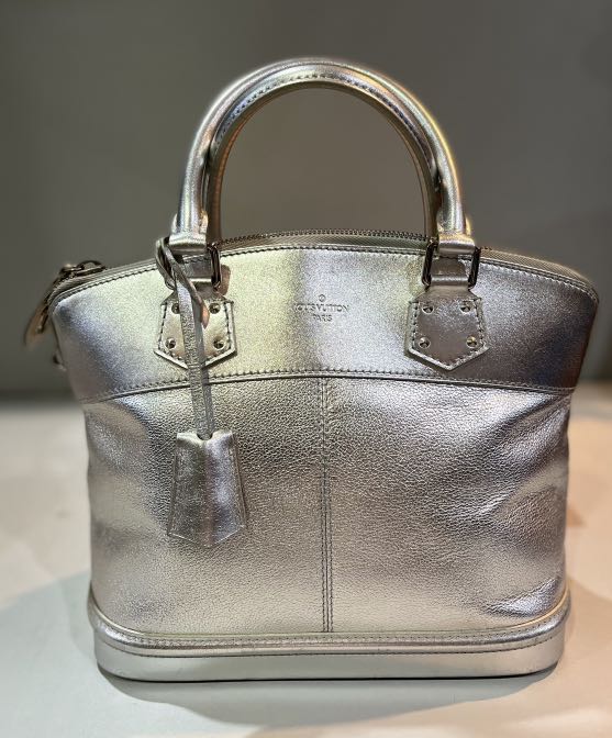 Legit LV Metallic Silver Lockit Pm, Luxury, Bags & Wallets on Carousell
