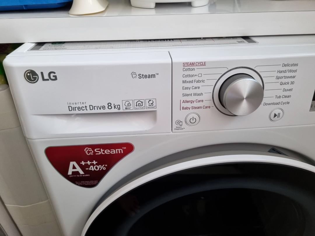 LG Front Load Washer 8kg FV1408S4W, TV & Home Appliances, Washing