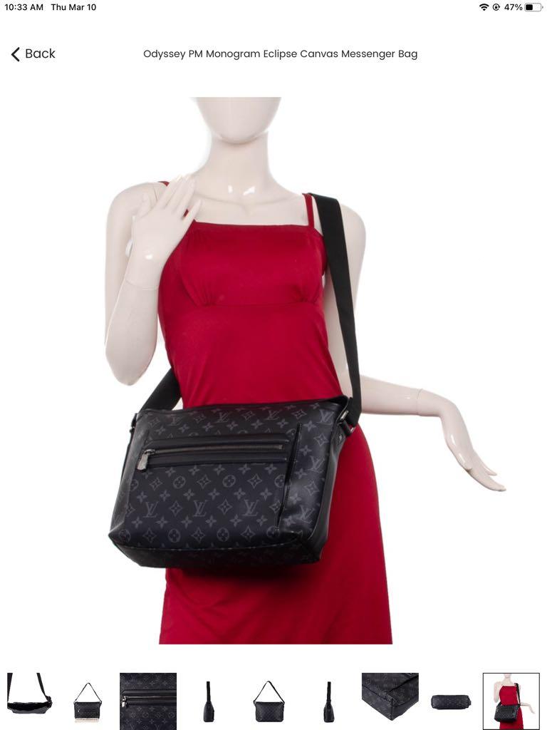 Louis+Vuitton+Odyssey+Messenger+Bag+MM+Black+Canvas for sale online