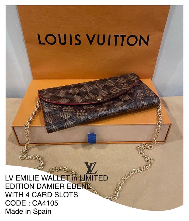 Louis Vuitton Emilie Wallet Rose Ballerine Damier Azur