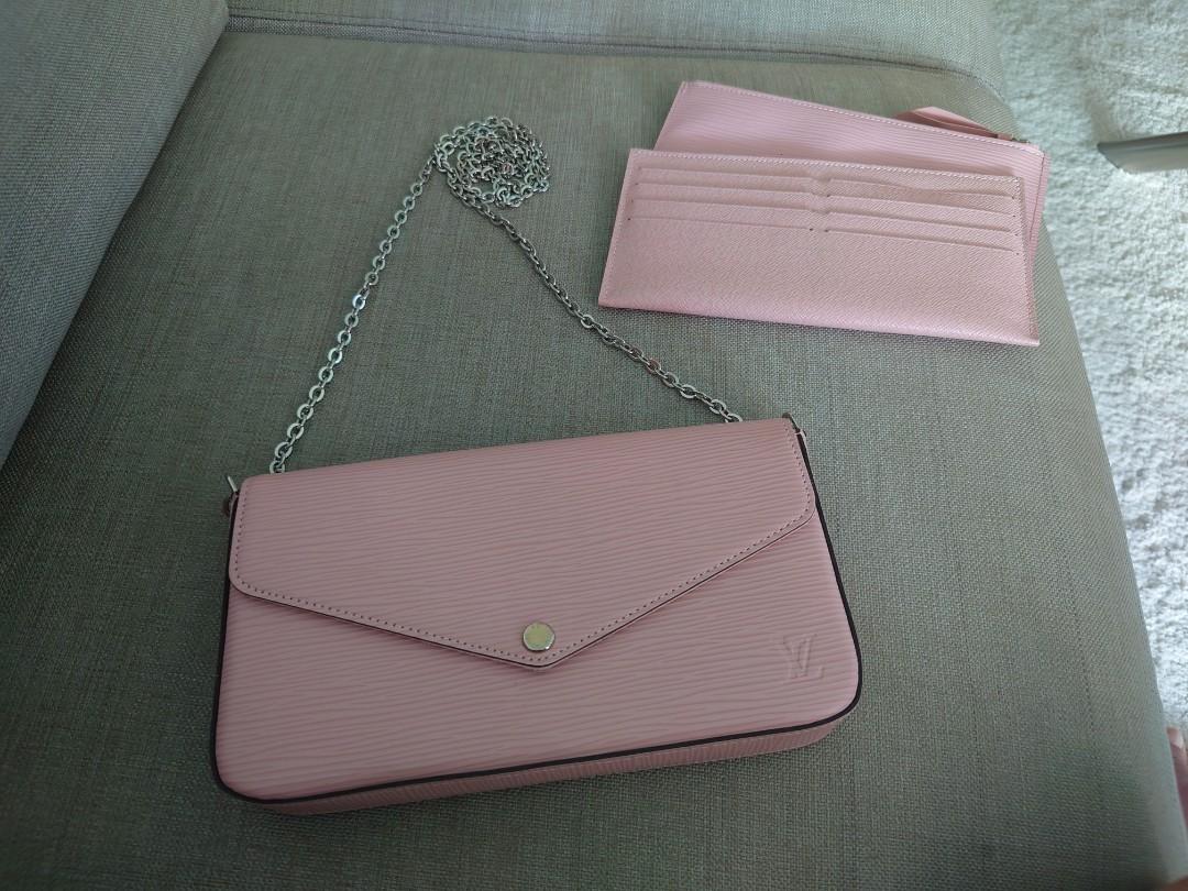 Pochette Felicie Epi Leather Rose Ballerine