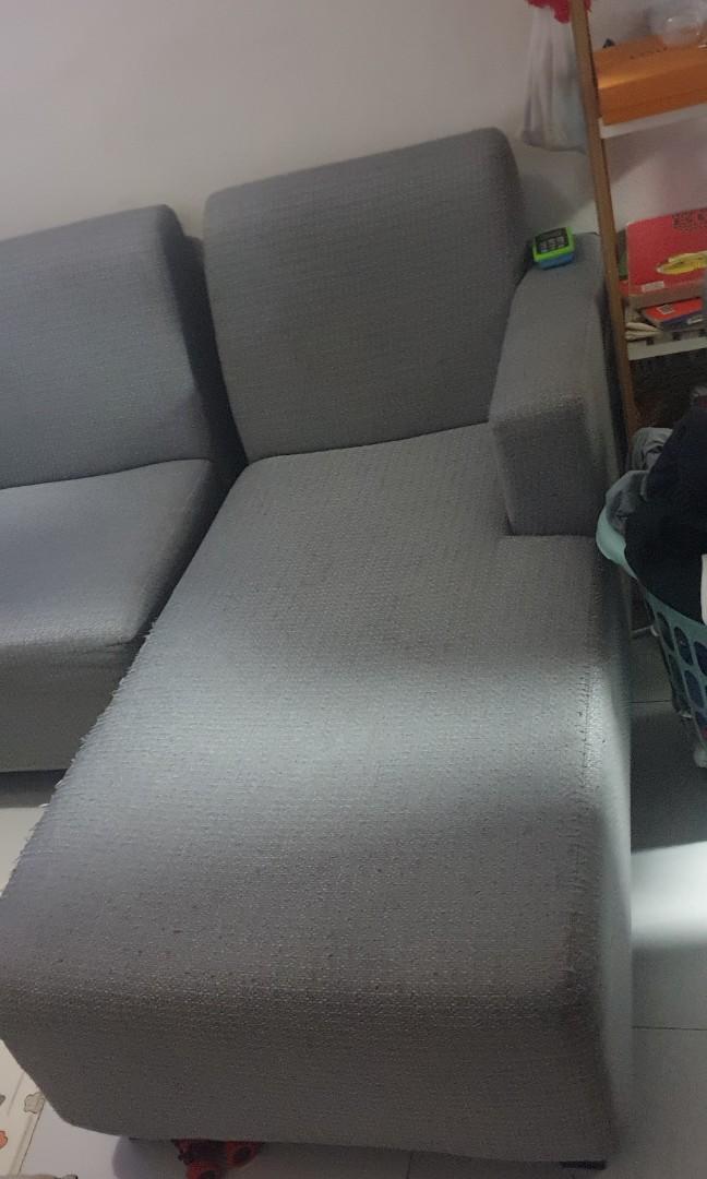 MANDAUE FOAM Gray Lshaped sofa, Furniture & Home Living, Furniture, Sofas on Carousell