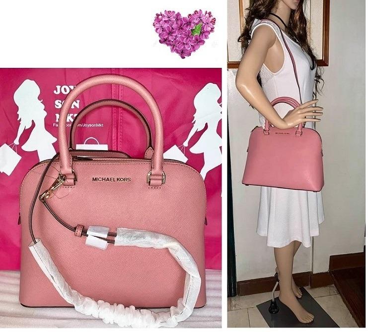 Michael Kors, Emmy Medium Dome Cindy Rose Pink Leather Cross Body Bag