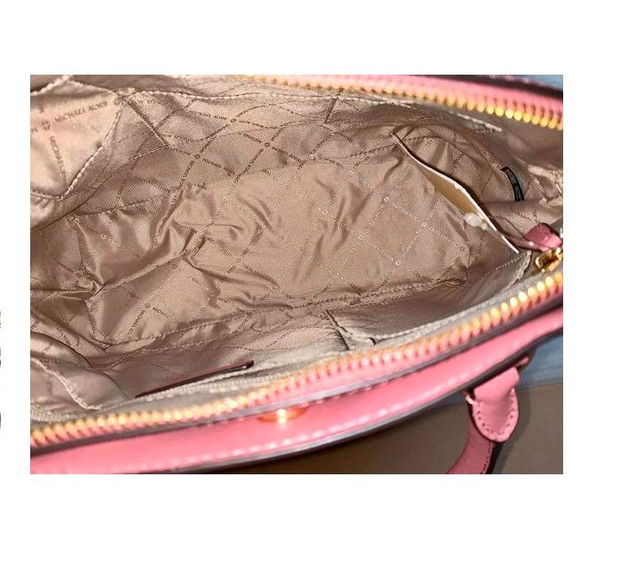 Michael Kors, Emmy Medium Dome Cindy Rose Pink Leather Cross Body Bag