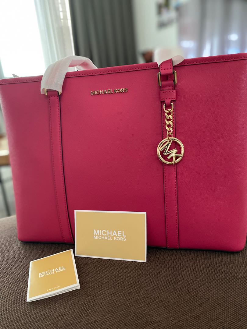 Michael Kors leather tote bag, Luxury, Bags & Wallets on Carousell