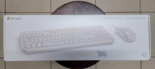 全新品～Microsoft微軟600標準鍵盤滑鼠組 白色 中文