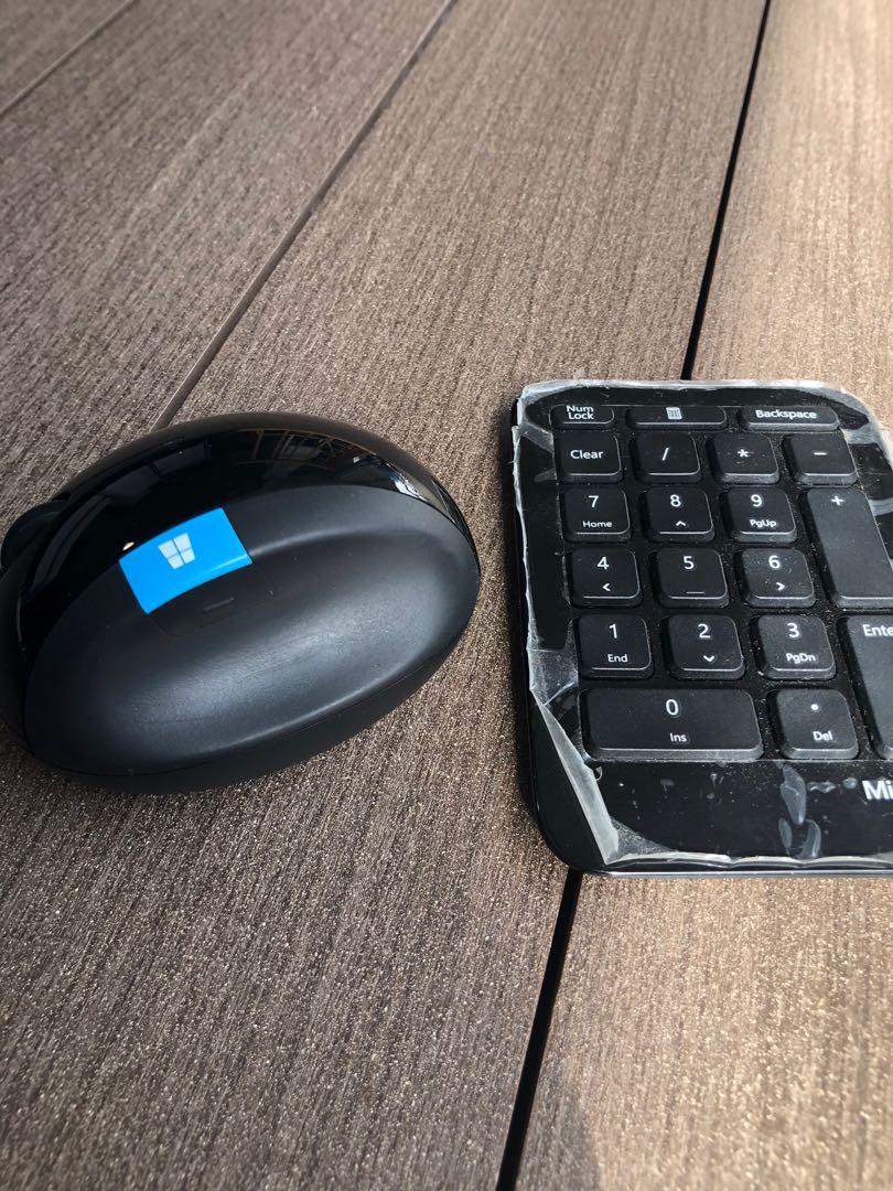 Microsoft sculpt ergonomic wireless mouse + number pad, Computers