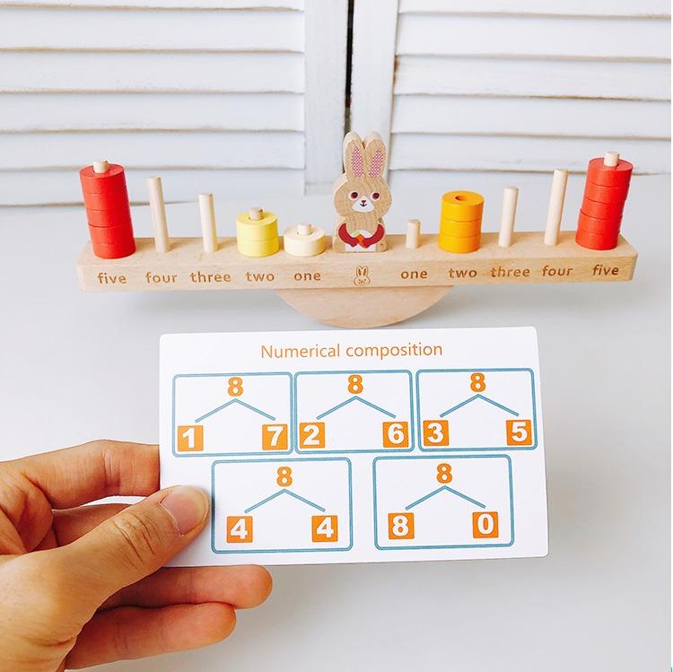 Montessori Wooden Math Learning set | Kids Counting number stacking ...