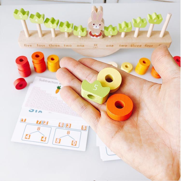 Montessori Wooden Math Learning set | Kids Counting number stacking ...
