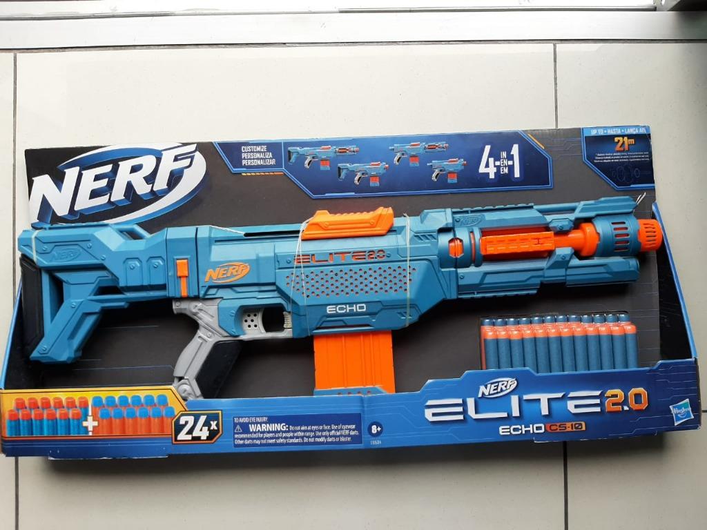 NERF Elite 2.0 Echo CS-10 Blaster Gun w/10 Dart Clip & 24 Official Darts NEW