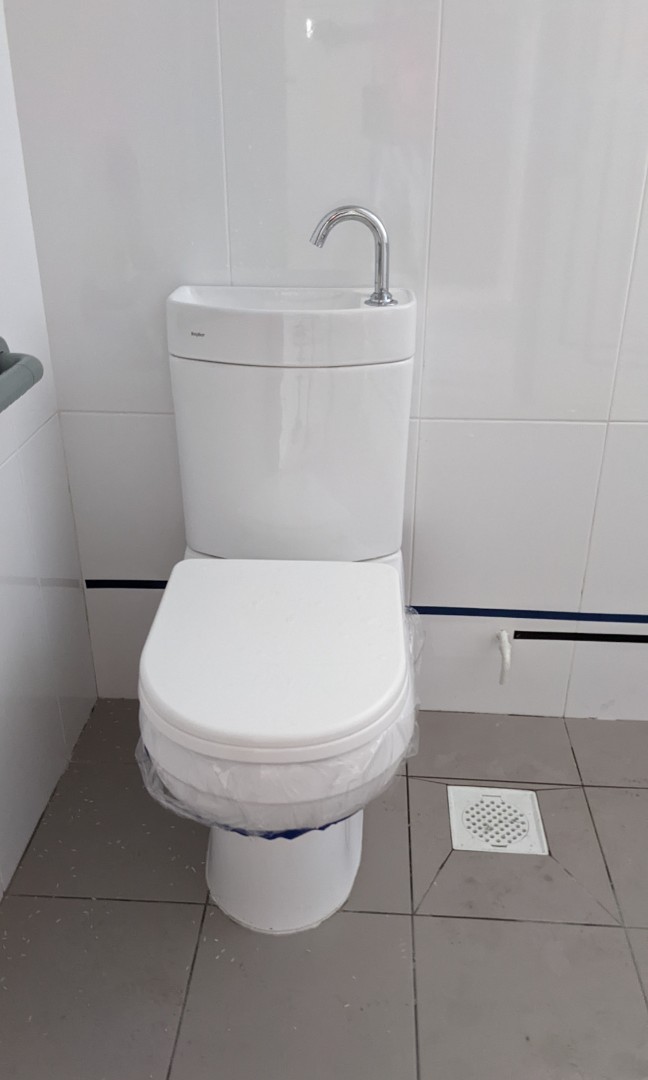 (New HDB BTO) Eco Toilet Bowl with Sink, Furniture & Home Living