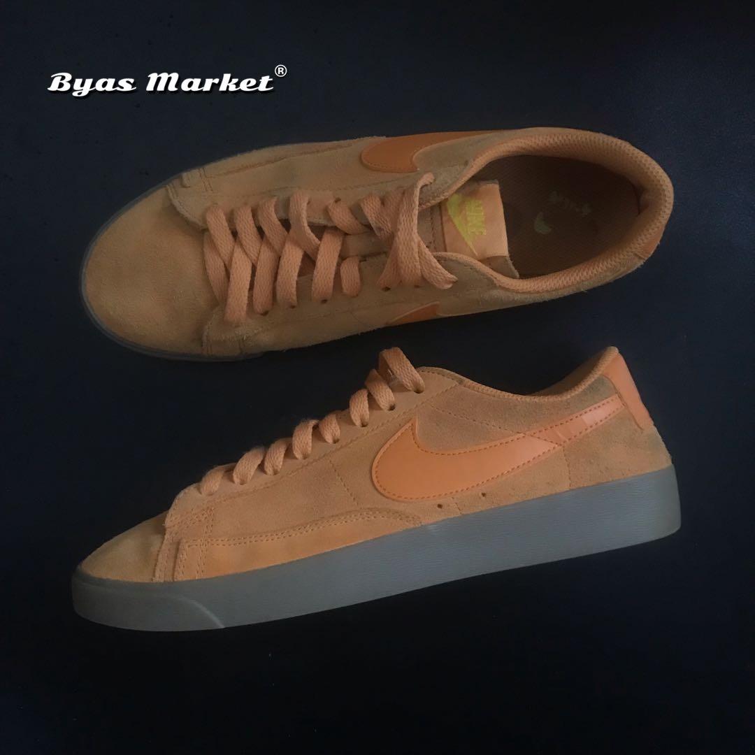 Nike Blazer Low SD Orange Brown, Fesyen 