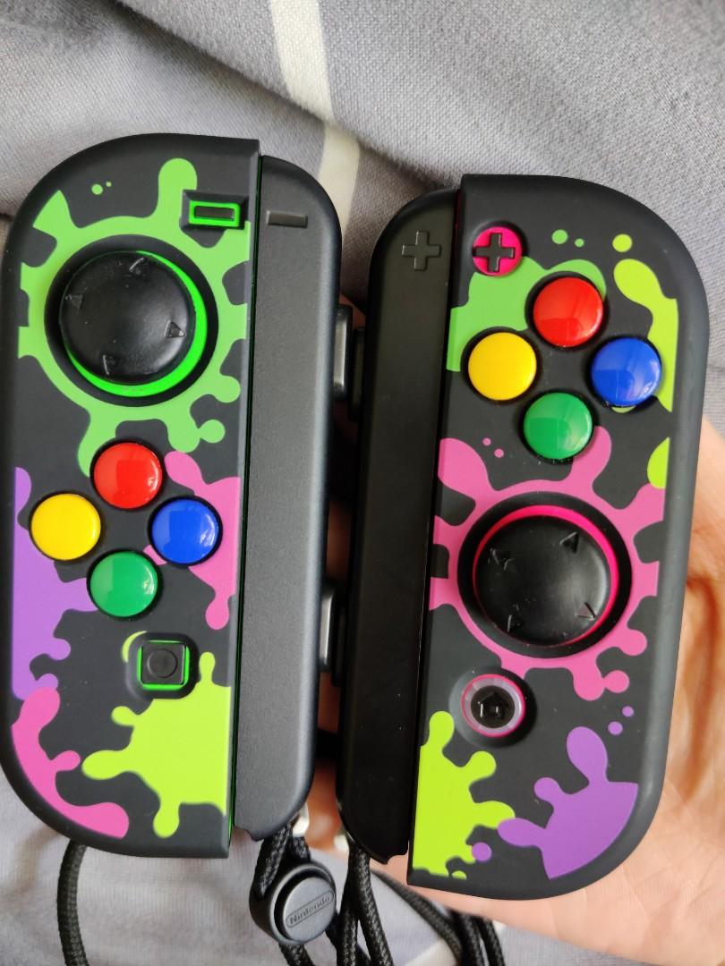 Nintendo Switch Joycon In Neon Pink And Green Video Gaming Gaming Accessories Controllers On Carousell