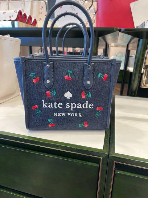 ON SALE! (PREORDER) KATE SPADE ELLA CHERRY EMBROIDERED DENIM, Women's  Fashion, Bags & Wallets, Purses & Pouches on Carousell
