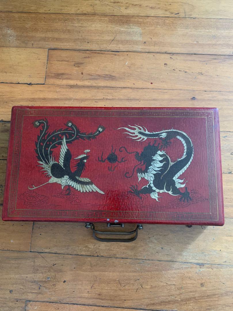 Pre loved Chinese decoupage game holder (Category: Vintage Collectibles) located in Pasig City. Submitted by carouselitems (Listing ID 1148094752, Image 1). Description: Decorative and useful Chinese decoupage game set holder .