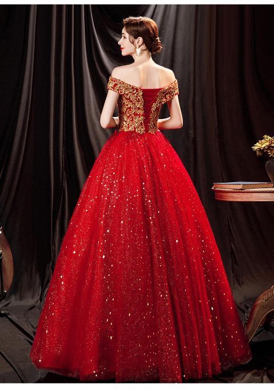 Red and clearance gold princess dress