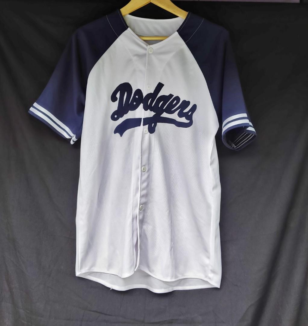 ADIDAS - DODGERS Blue Jersey, Fesyen Pria, Pakaian , Atasan di Carousell