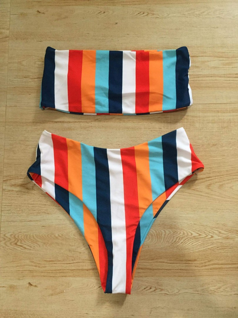 Rainbow Stripe Bikini (Medium), Women's Fashion, Swimwear, Bikinis