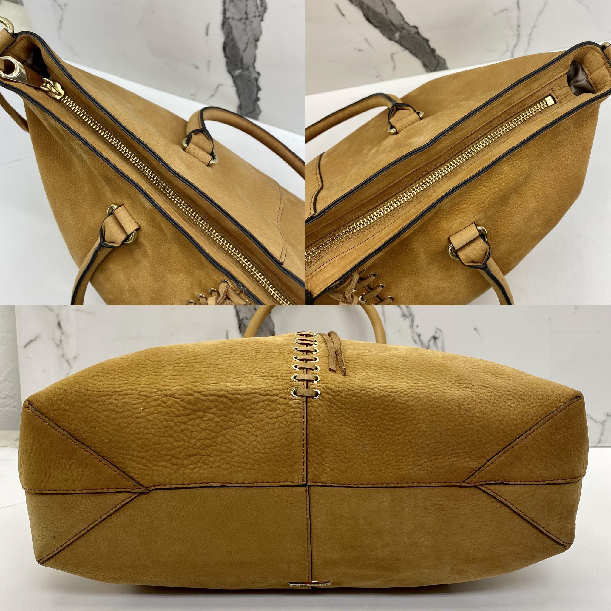 REBECCA MINKOFF SUEDE TOTE ALMOND 227003416 Women s Fashion