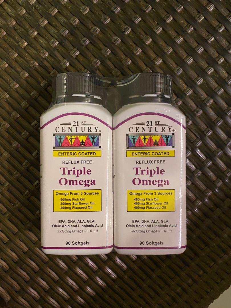 Reflux free Triple Omega 3 6 9 21st century, Health & Nutrition, Health