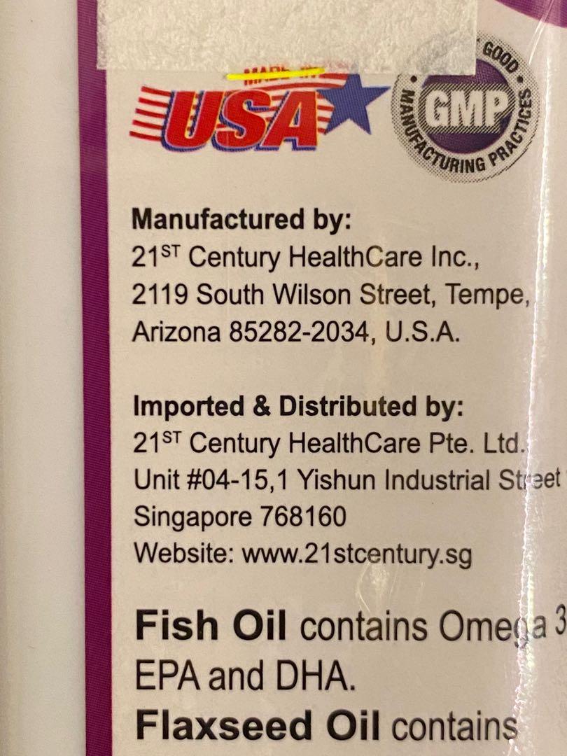 Reflux free Triple Omega 3 6 9 21st century, Health & Nutrition, Health