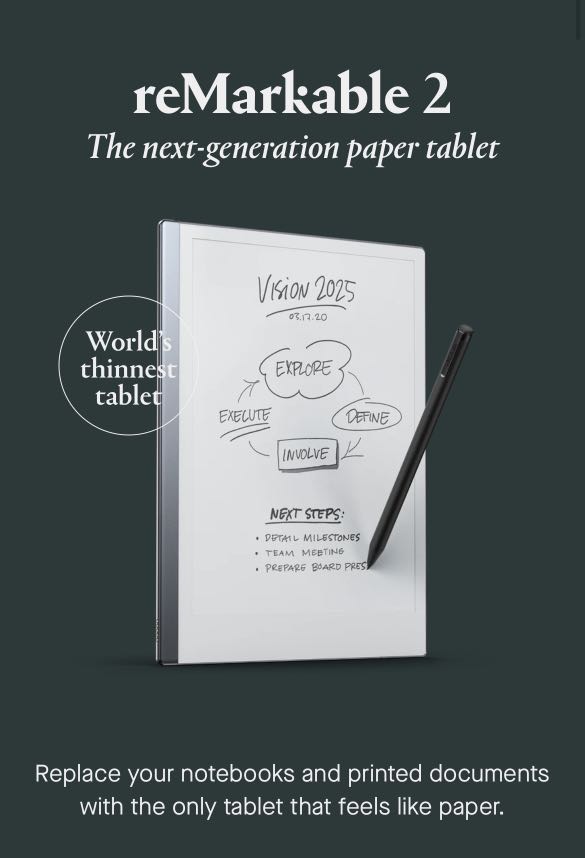 Remarkable 2 - paper like writing tablet, Mobile Phones & Gadgets, Tablets,  Others on Carousell