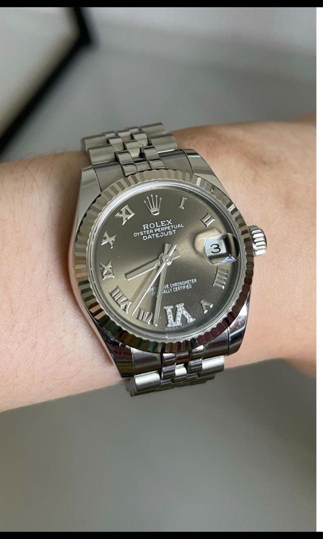 Rolex datejust dark best sale grey
