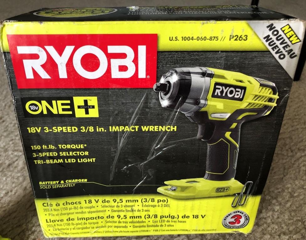 RYOBIONE 18V Cordless 3 8 in. 3 Speed Impact Wrench Tool Only