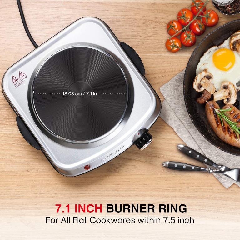(17) SUNAVO 1500W Hot Plates for Cooking, Electric Single Burner with