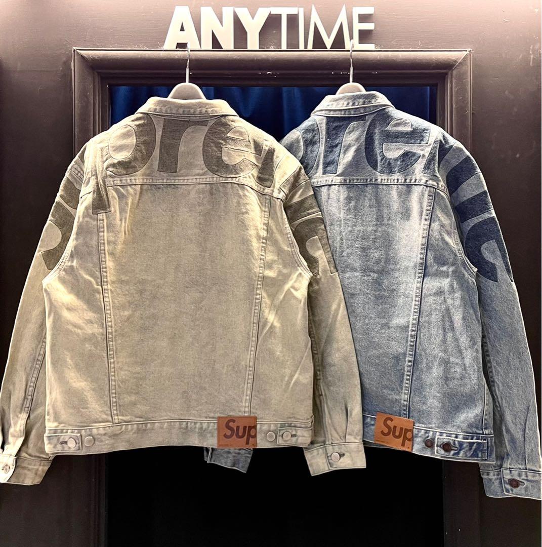 Supreme Inset Logo Denim Trucker Jacket, 男裝, 外套及戶外衣服