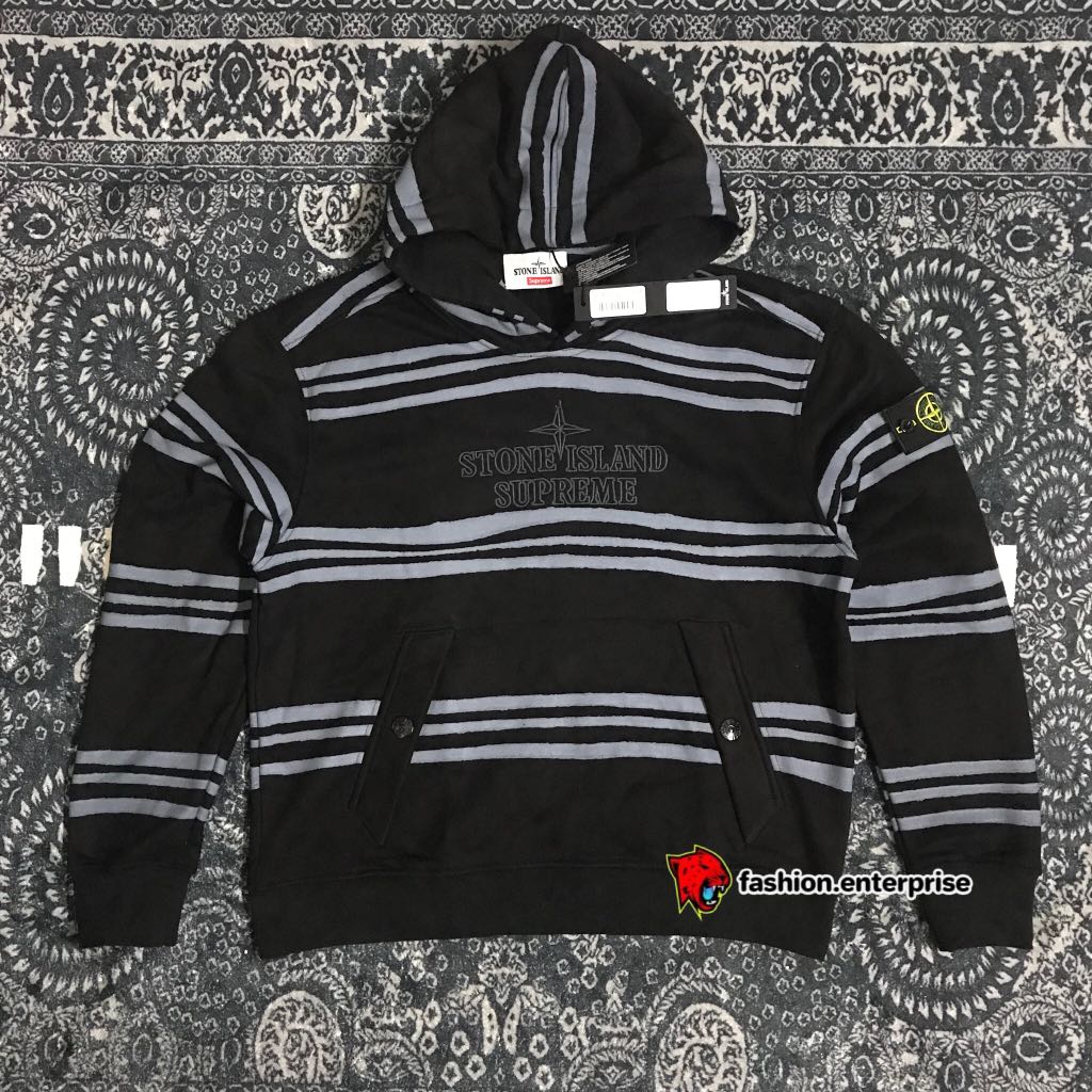 Supreme x Stone Island Warp Stripe Hooded Sweatshirt FW20 Men s