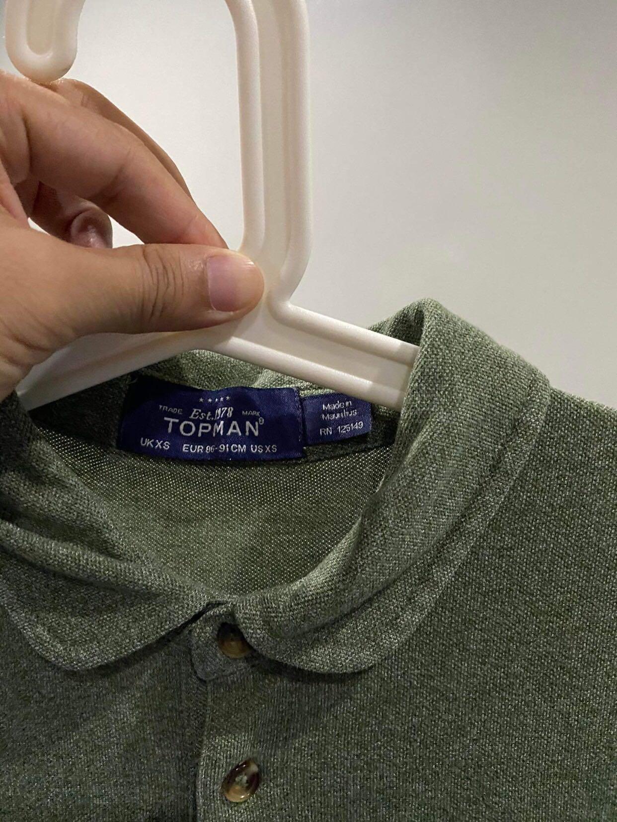 Topman Polo Shirt (Green) (Category: Tshirts & Polo Shirts ) located in Marikina City. Submitted by lienonerom (Listing ID 1148205237, Image 2). Description: Authentic Topman polo shirt Color: Green Size: XS; slim fit Condition: 7/10 (heavily used but no noticeable damages).