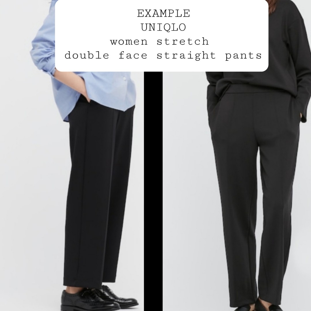 WOMEN'S STRETCH DOUBLE FACE STRAIGHT PANTS