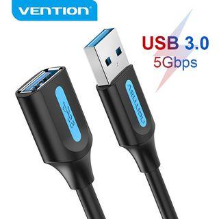 1.5M Vention USB Extension Cable USB 3.0 Extended Cord USB 3.0 Extend Charger Cable USB A Male to Female 5Gbps Fast Data Transfer Cord for Playstation Flash Drive PC Laptop TV Projector