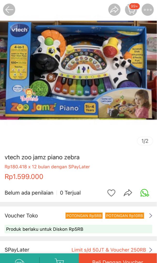 Vtech zoo piano Zebra, Bayi & Anak, Mainan & Baby Walker di Carousell