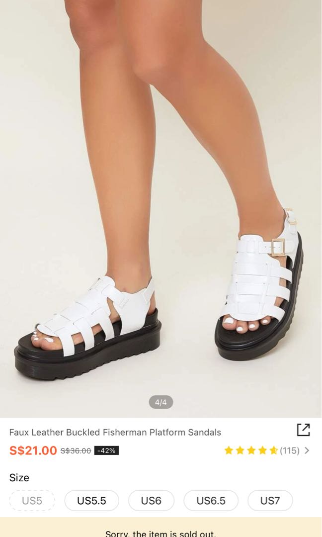 white platform sandals shein